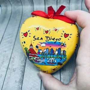 San Diego Yellow heart Christmas‎ Ornament Decoration